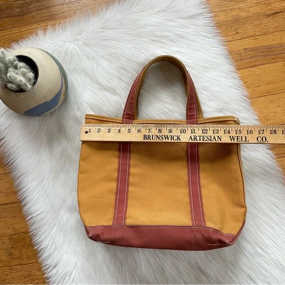 L.L. Bean vintage rare mustard medium boat and tote bag - Picture 3 of 9